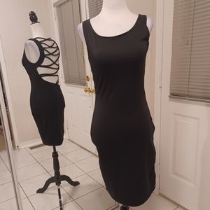 4/$80 Open Back & Side Black Dress - Size Small